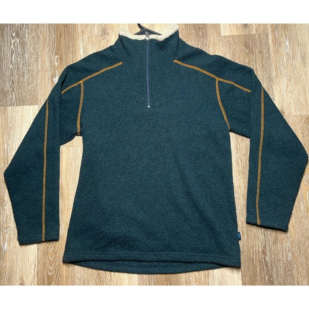 Kuhl Alfpaca Fleece Pullover Men's Medium Blue 1/4 Zip Warm Outdoors Sweater